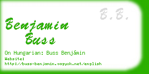 benjamin buss business card